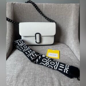 Marc Jacobs White Crossbody Bag with Black Accents